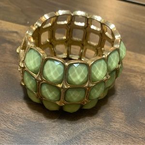 Turquoise and gold thick bracelet